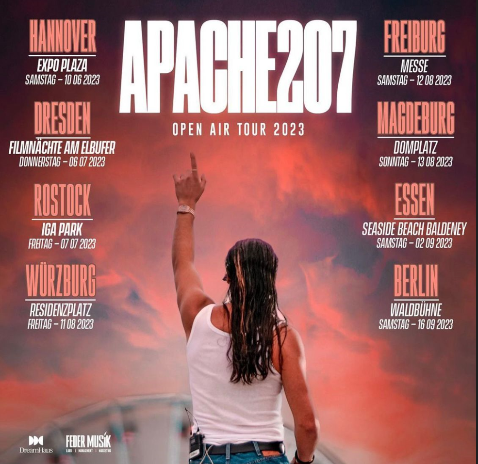 Apache 207 auf großer Sommer Open Air Tour 2023 About Musïc